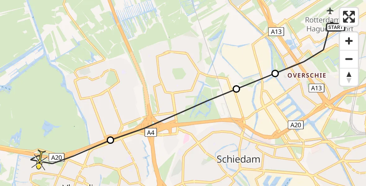 Routekaart van de vlucht: Lifeliner 2 naar Vlaardingen