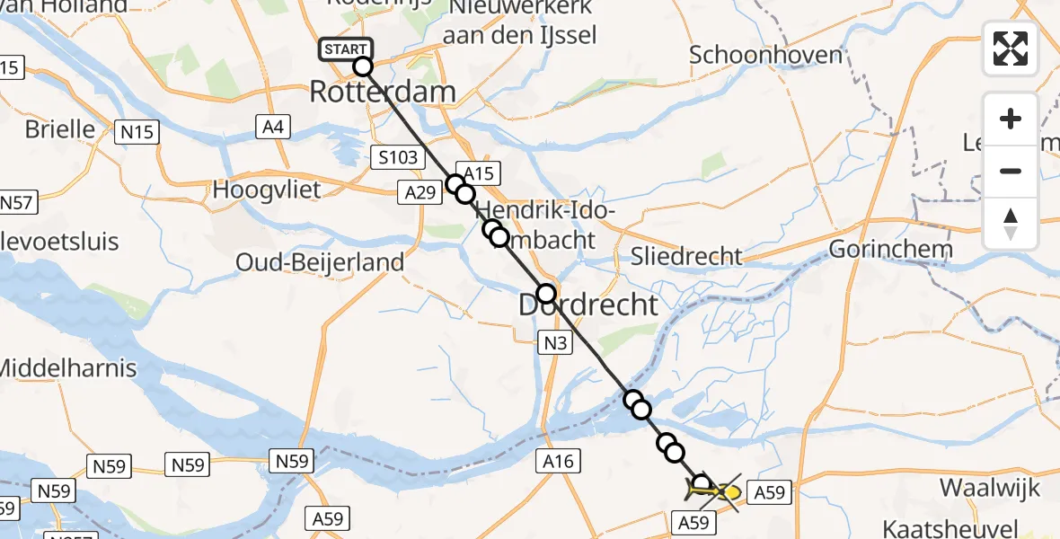 Routekaart van de vlucht: Lifeliner 2 naar Made