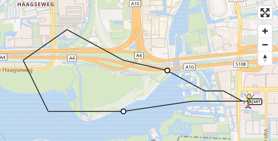 Routekaart van de vlucht: Lifeliner 1 naar VU Medisch Centrum Amsterdam