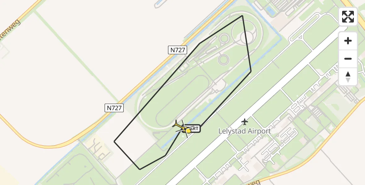 Routekaart van de vlucht: Traumahelikopter naar Lelystad Airport