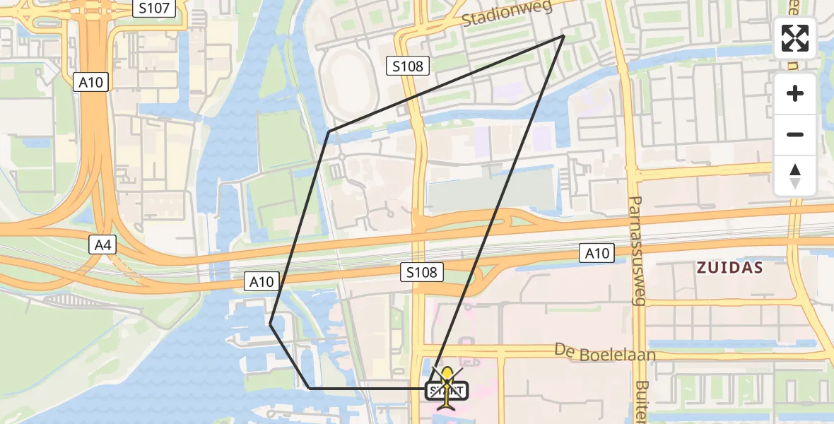 Routekaart van de vlucht: Lifeliner 1 naar VU Medisch Centrum Amsterdam