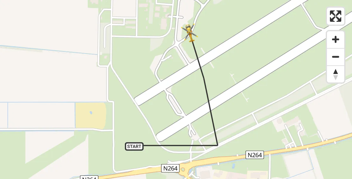 Vluchtroute Traumahelikopter Vliegbasis Volkel - Vliegbasis Volkel, 10 maart 2023, 23:50