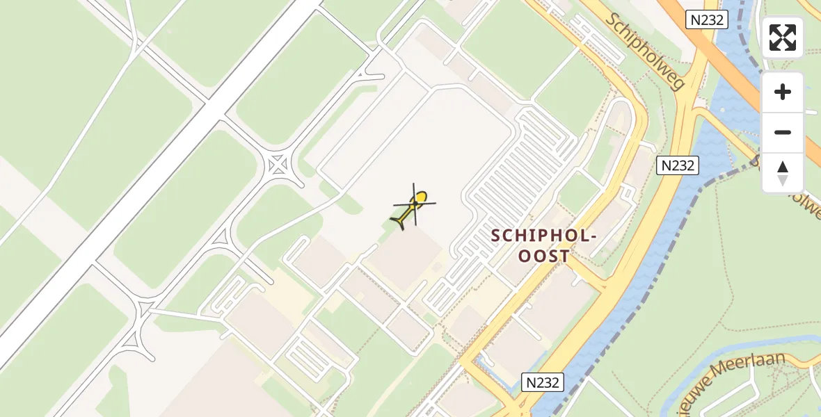 Routekaart van de vlucht: Lifeliner 1 naar Schiphol