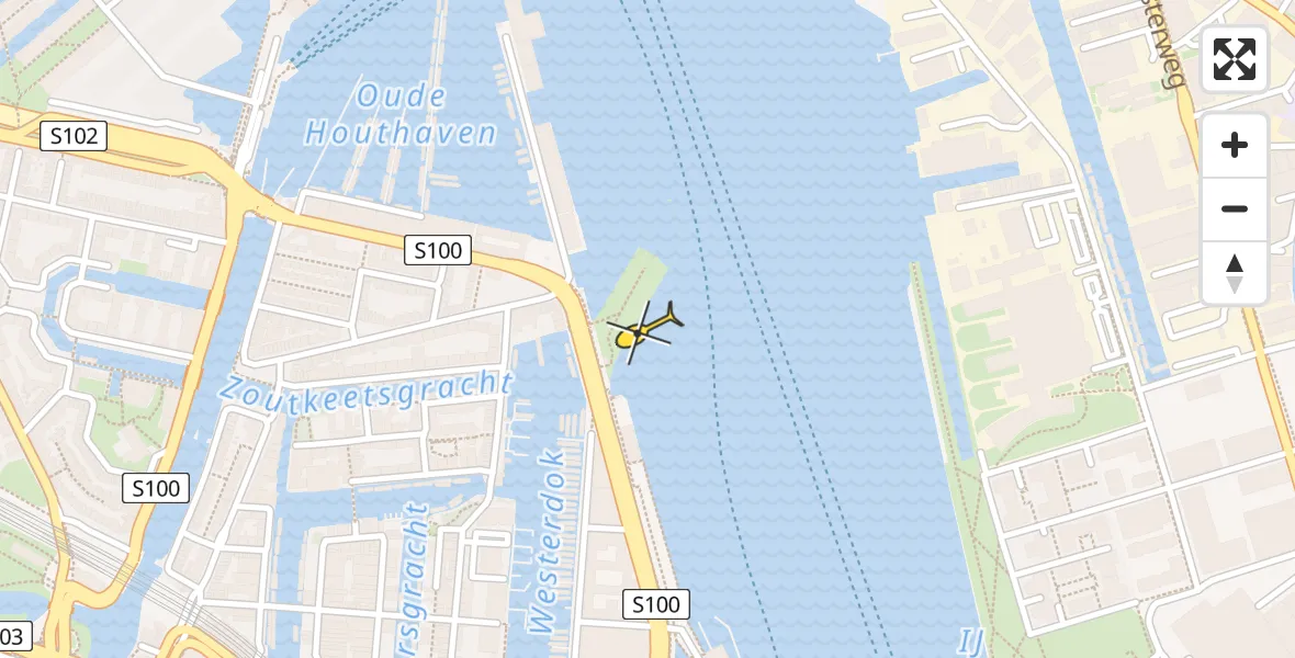 Routekaart van de vlucht: Lifeliner 1 naar Amsterdam