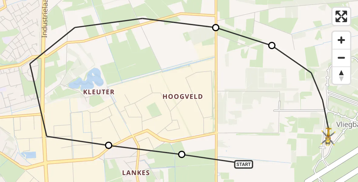 Vluchtroute Traumahelikopter Vliegbasis Volkel - Vliegbasis Volkel, 11 maart 2023, 14:28