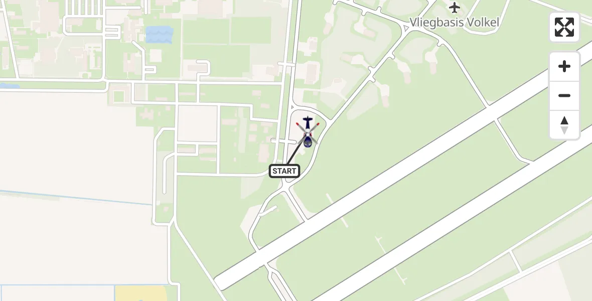 Vluchtroute Politiehelikopter Vliegbasis Volkel - Vliegbasis Volkel, 11 maart 2023, 15:37