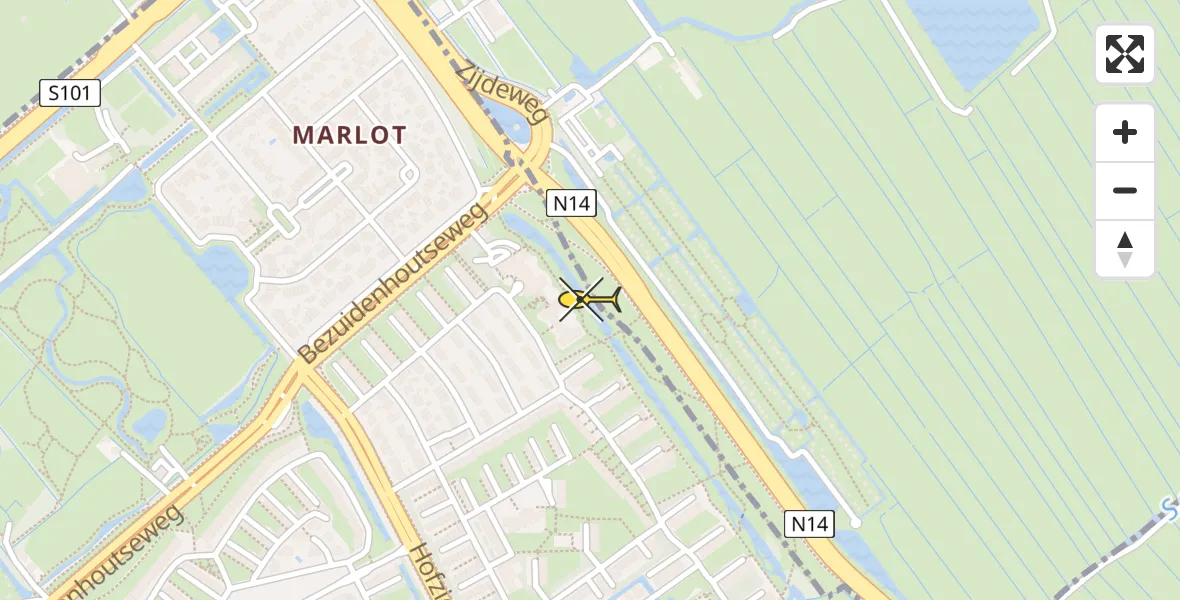 Routekaart van de vlucht: Lifeliner 2 naar Wassenaar