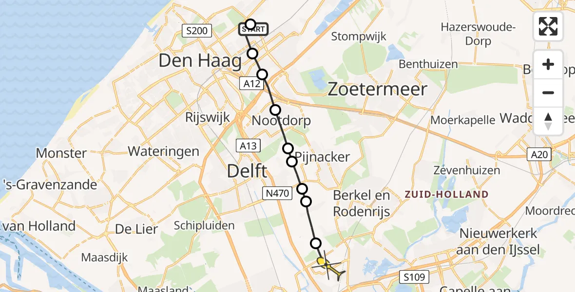 Routekaart van de vlucht: Lifeliner 2 naar Rotterdam The Hague Airport