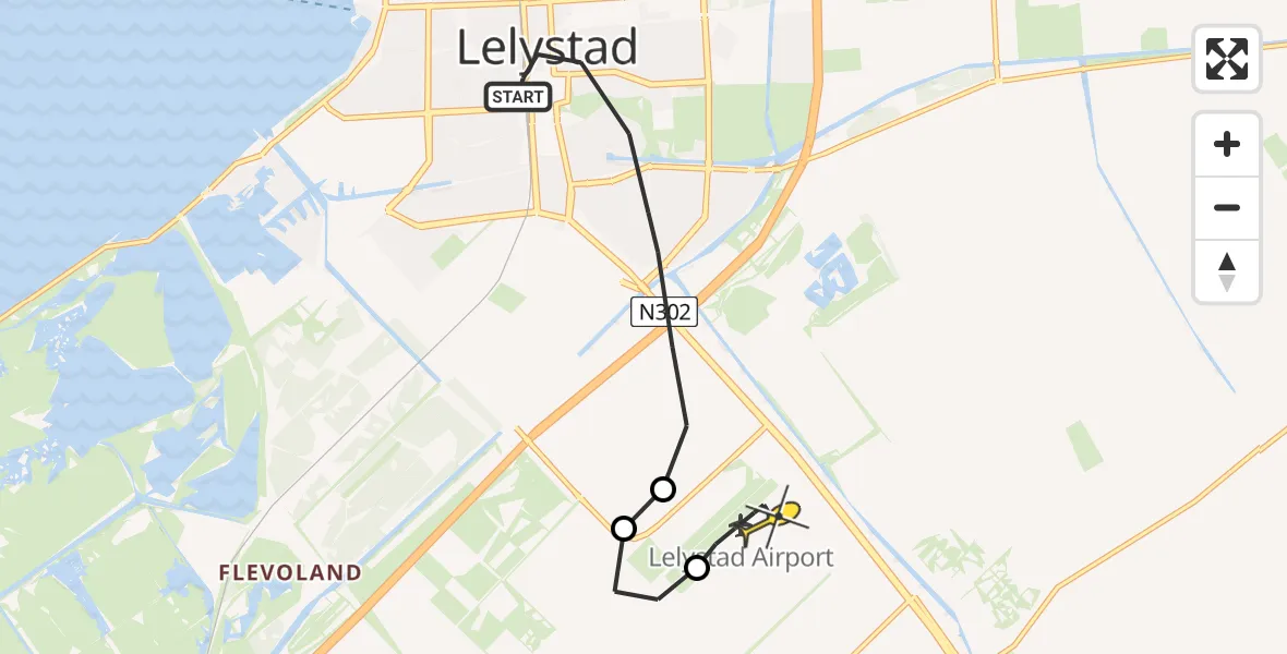 Routekaart van de vlucht: Lifeliner 4 naar Lelystad Airport