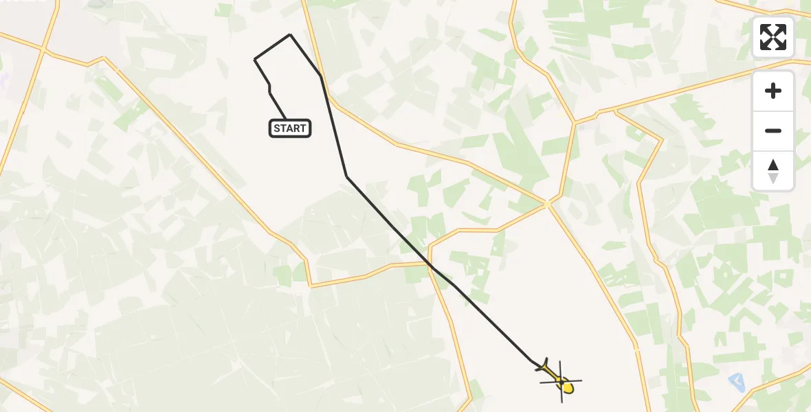 Routekaart van de vlucht: Politiehelikopter naar Ermelo