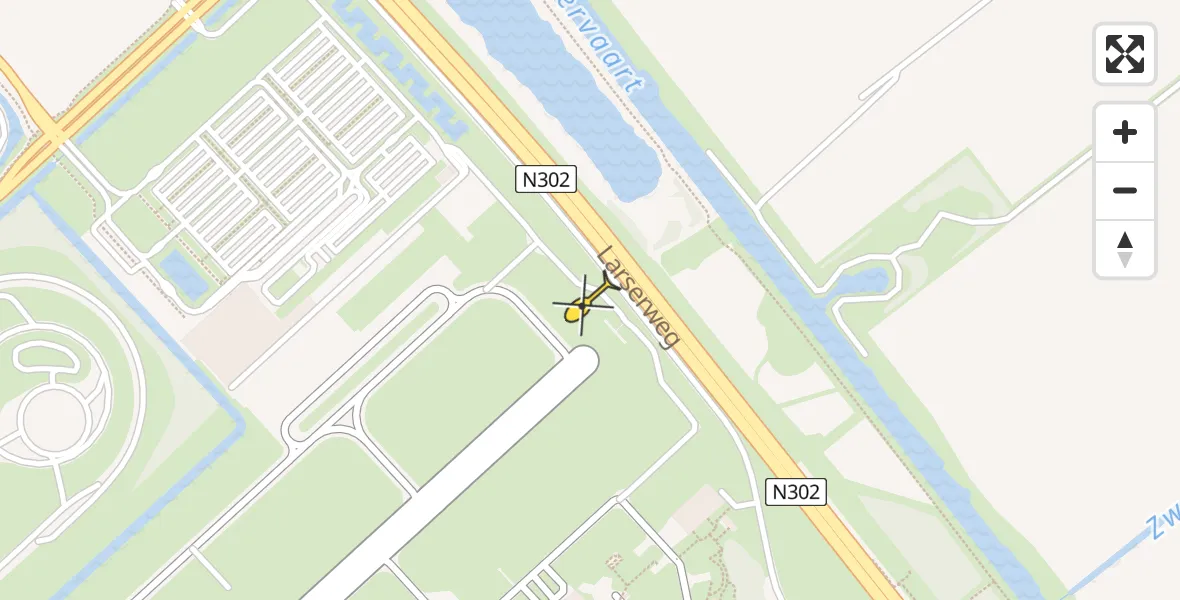 Vluchtroute Politiehelikopter van Lelystad Airport naar Lelystad Airport
