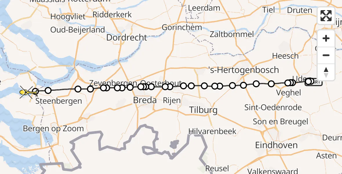 Routekaart van de vlucht: Lifeliner 3 naar Sint Philipsland