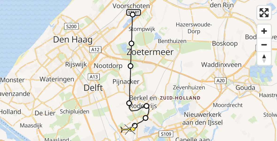 Routekaart van de vlucht: Lifeliner 2 naar Rotterdam The Hague Airport