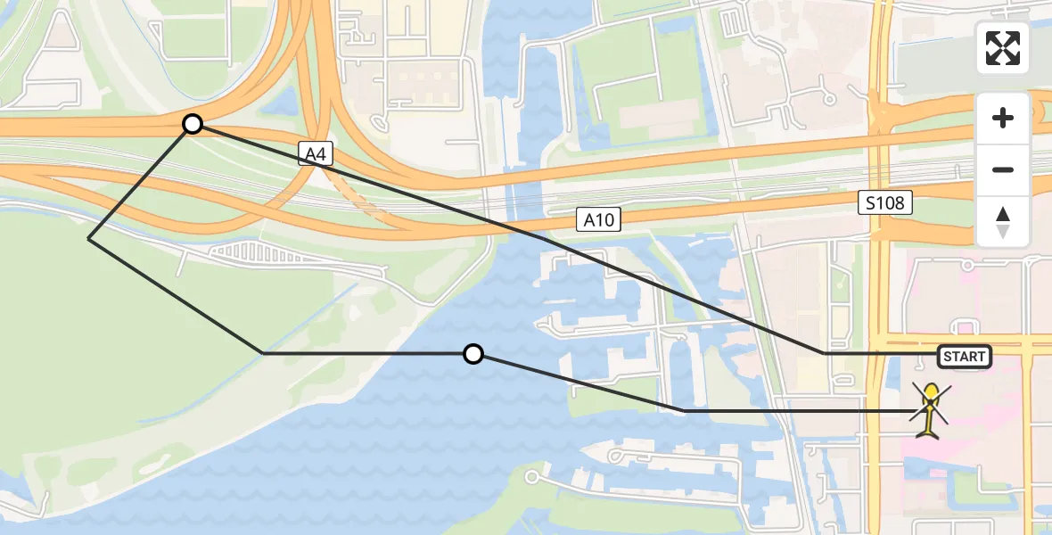 Routekaart van de vlucht: Lifeliner 1 naar VU Medisch Centrum Amsterdam