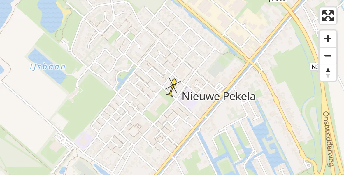 Routekaart van de vlucht: Lifeliner 4 naar Nieuwe Pekela