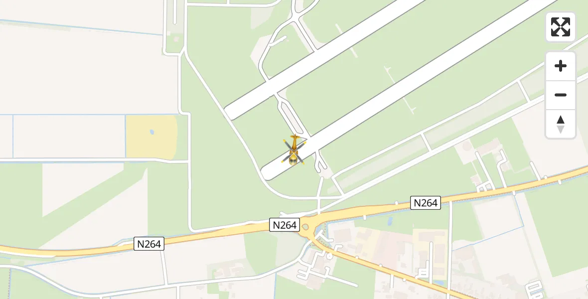 Vluchtroute Traumahelikopter Vliegbasis Volkel - Vliegbasis Volkel, 18 maart 2023, 10:39