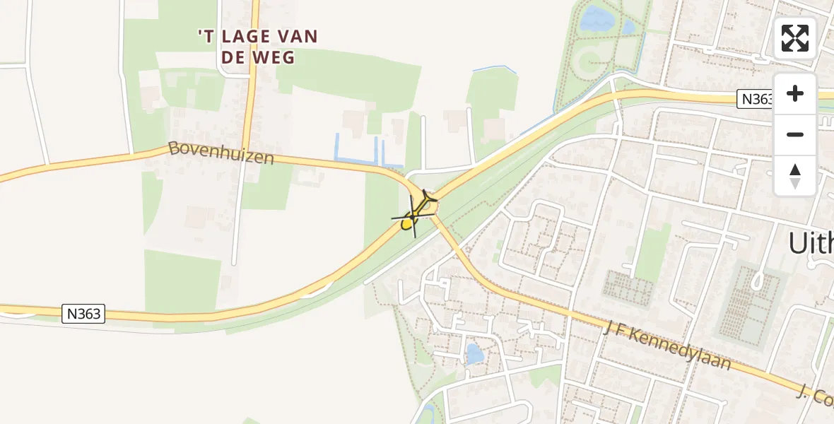 Routekaart van de vlucht: Lifeliner 4 naar Uithuizen