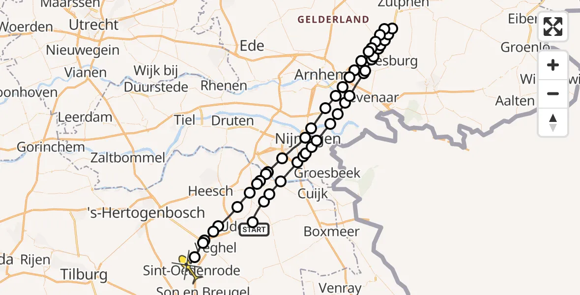 Routekaart van de vlucht: Lifeliner 3 naar Sint-Oedenrode