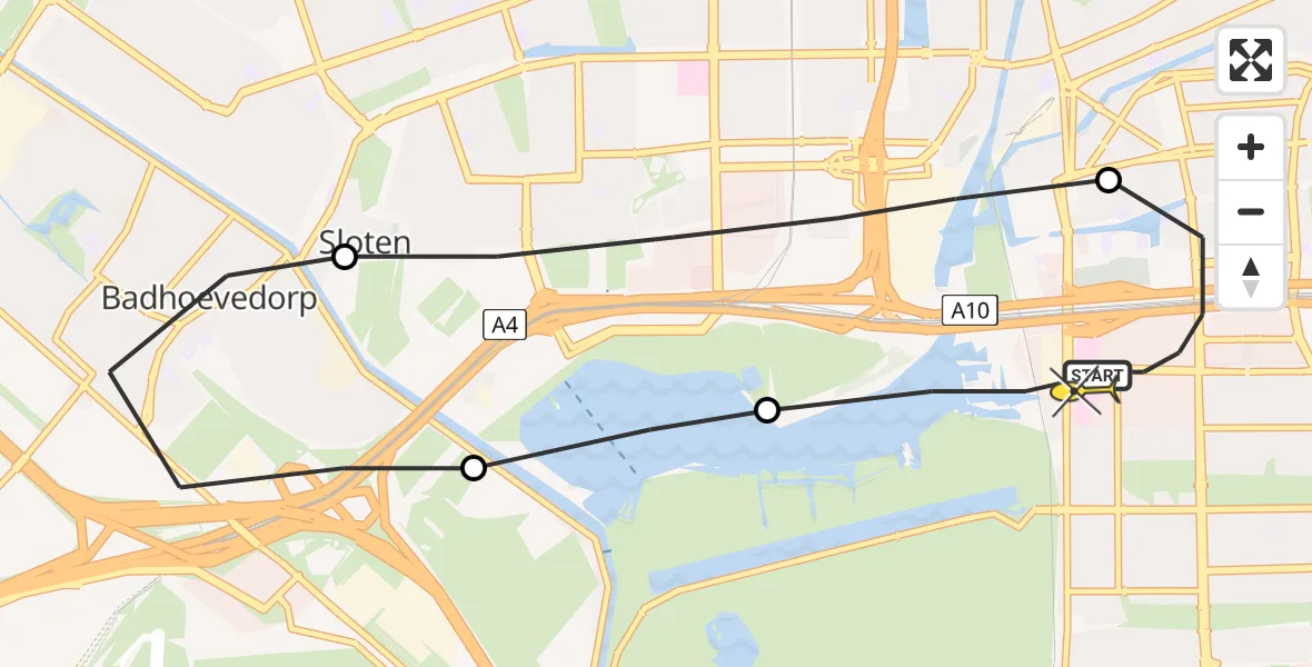 Routekaart van de vlucht: Lifeliner 1 naar VU Medisch Centrum Amsterdam
