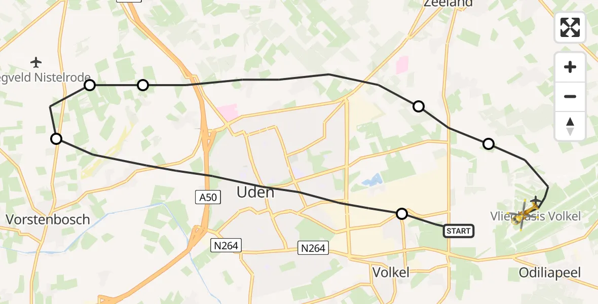 Vluchtroute Traumahelikopter Vliegbasis Volkel - Vliegbasis Volkel, 21 maart 2023, 14:54