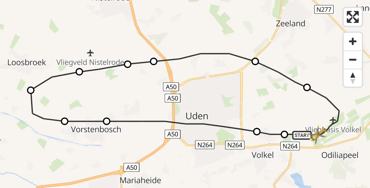 Vluchtroute Traumahelikopter Vliegbasis Volkel - Vliegbasis Volkel, 21 maart 2023, 16:53