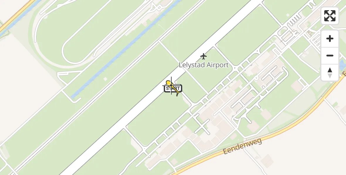 Vluchtroute Traumahelikopter van Lelystad Airport naar Lelystad Airport