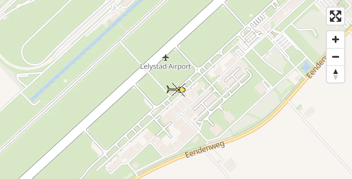 Routekaart van de vlucht: Traumahelikopter naar Lelystad Airport