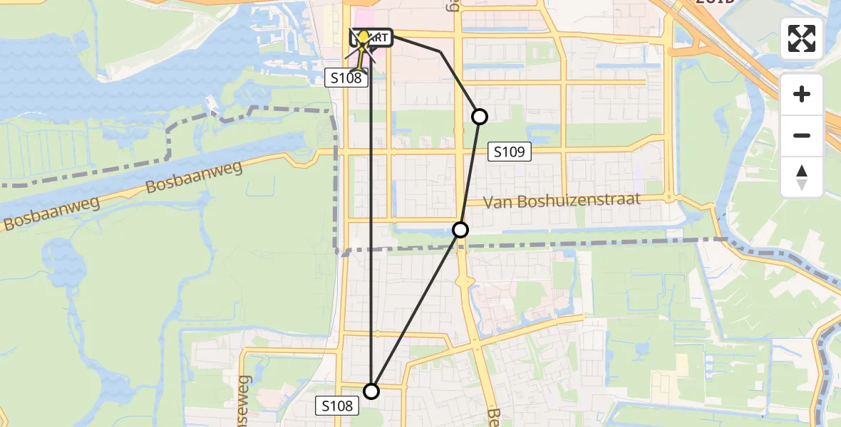 Routekaart van de vlucht: Lifeliner 1 naar VU Medisch Centrum Amsterdam