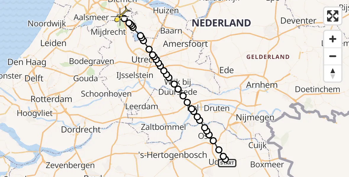 Routekaart van de vlucht: Lifeliner 3 naar Abcoude