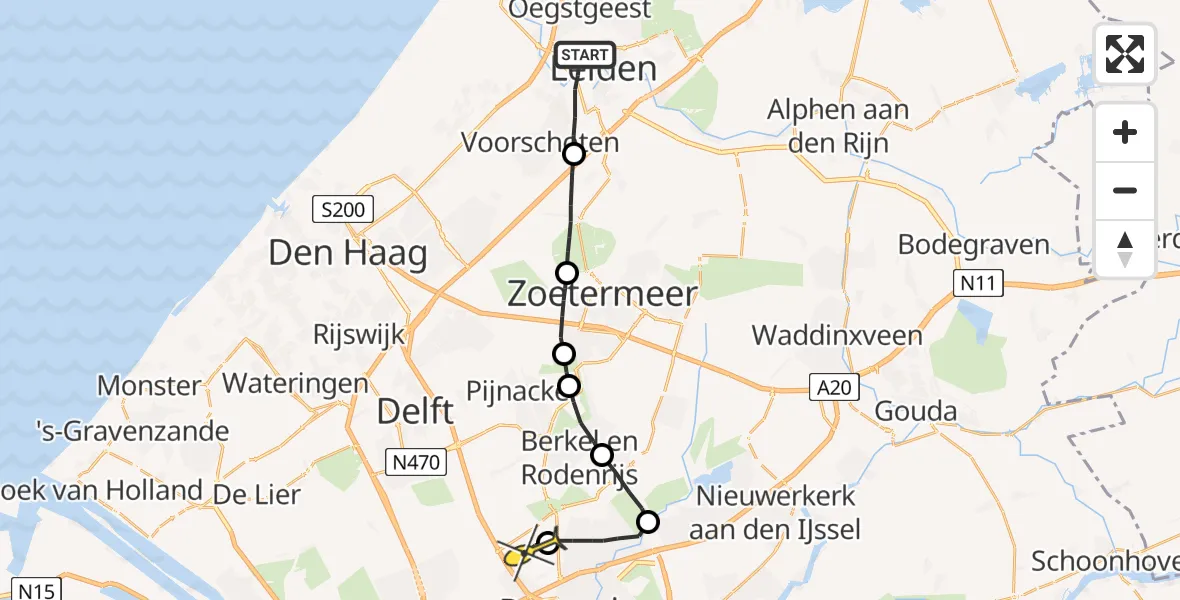 Routekaart van de vlucht: Lifeliner 2 naar Rotterdam The Hague Airport