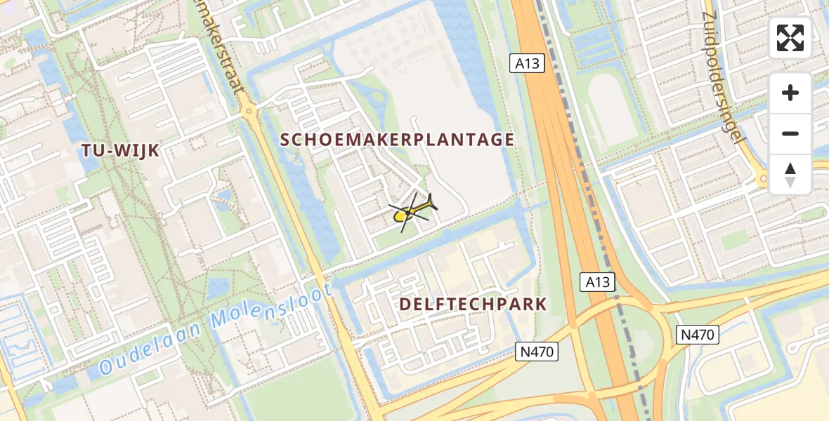 Routekaart van de vlucht: Lifeliner 2 naar Delft