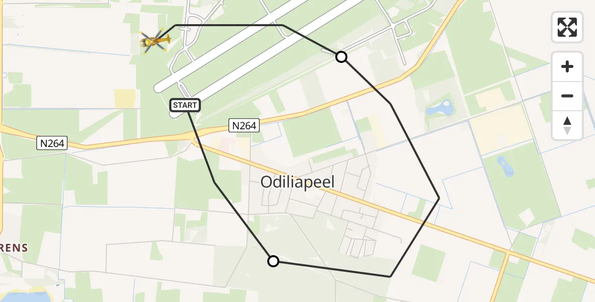 Vluchtroute Traumahelikopter Vliegbasis Volkel - Vliegbasis Volkel, 26 maart 2023, 01:50