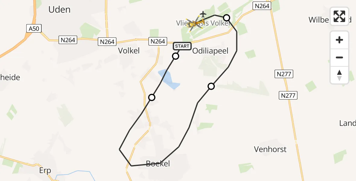 Vluchtroute Traumahelikopter Vliegbasis Volkel - Vliegbasis Volkel, 26 maart 2023, 03:06