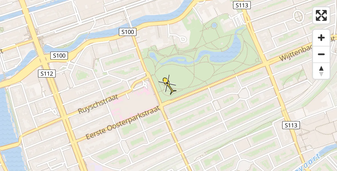 Routekaart van de vlucht: Lifeliner 1 naar Amsterdam