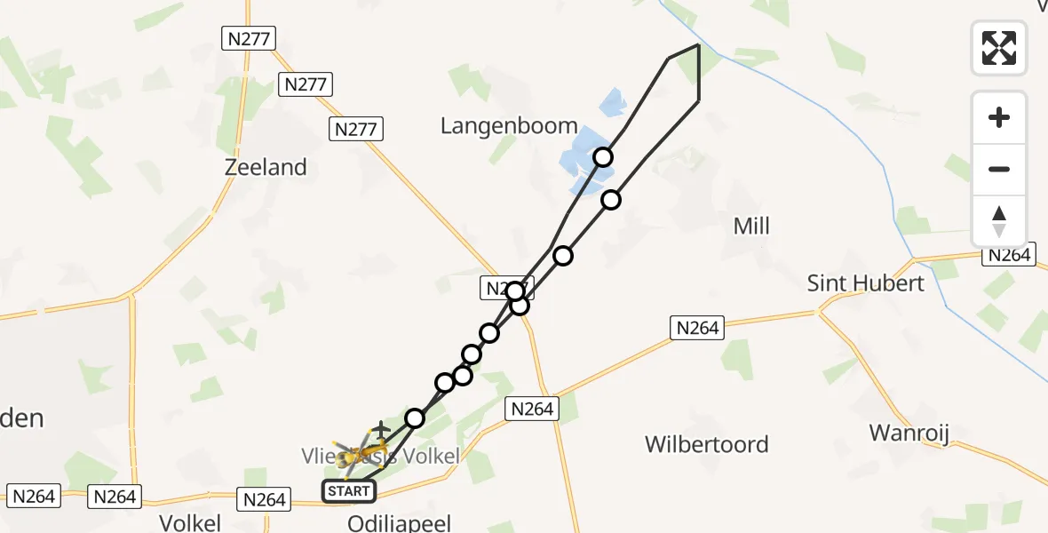 Vluchtroute Traumahelikopter Vliegbasis Volkel - Vliegbasis Volkel, 29 maart 2023, 00:48