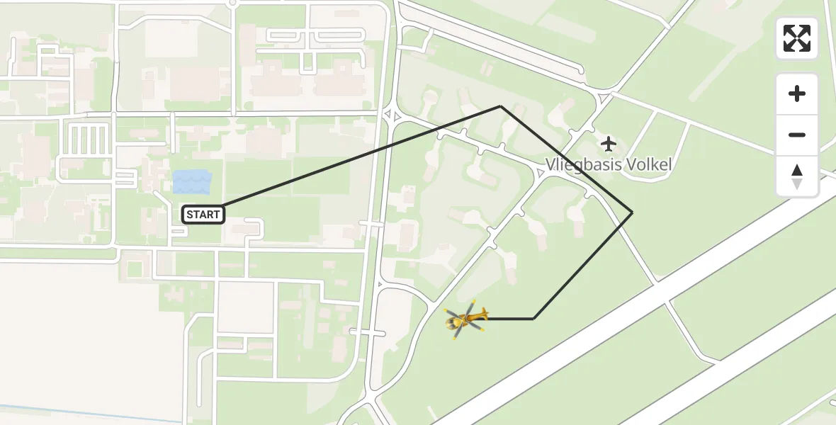 Vluchtroute Traumahelikopter Vliegbasis Volkel - Vliegbasis Volkel, 29 maart 2023, 19:42