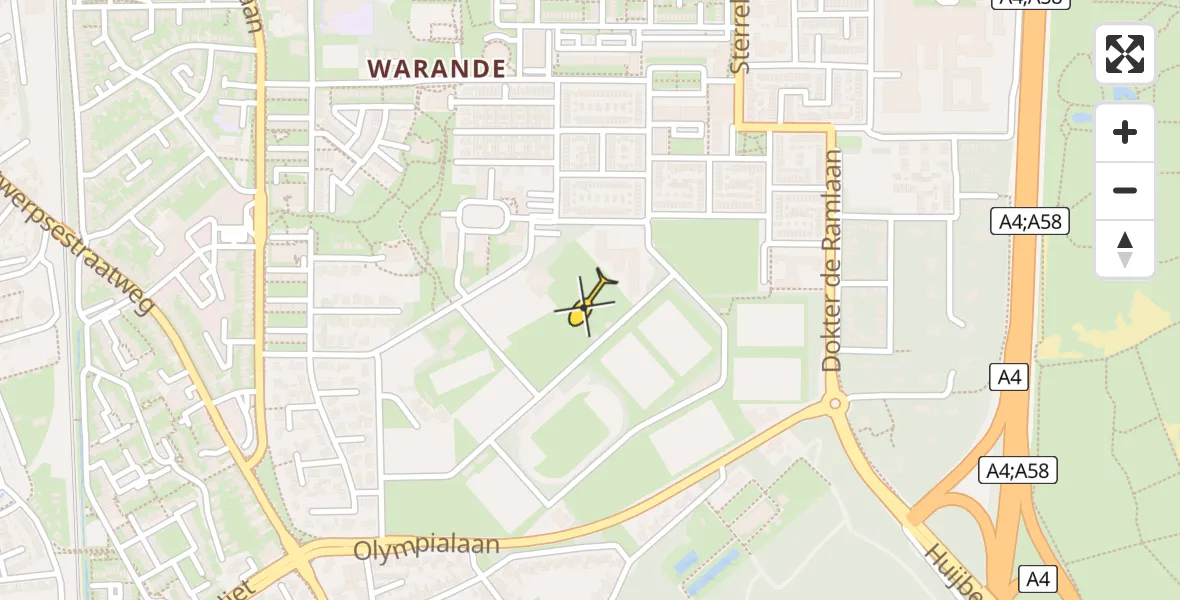 Routekaart van de vlucht: Lifeliner 2 onderweg vanuit Bergen op Zoom