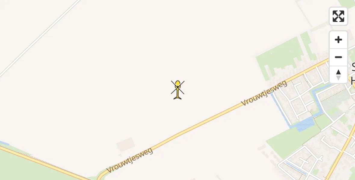 Routekaart van de vlucht: Lifeliner 2 onderweg vanuit Stad aan 't Haringvliet