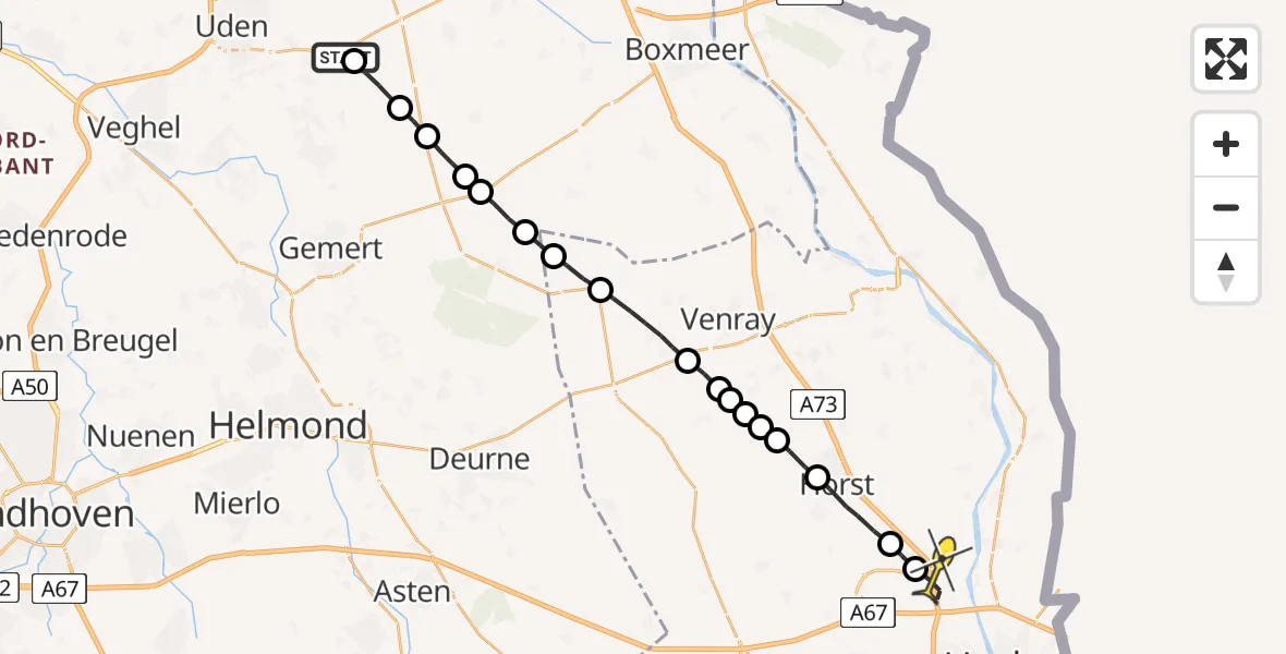 Routekaart van de vlucht: Lifeliner 3 naar Venlo