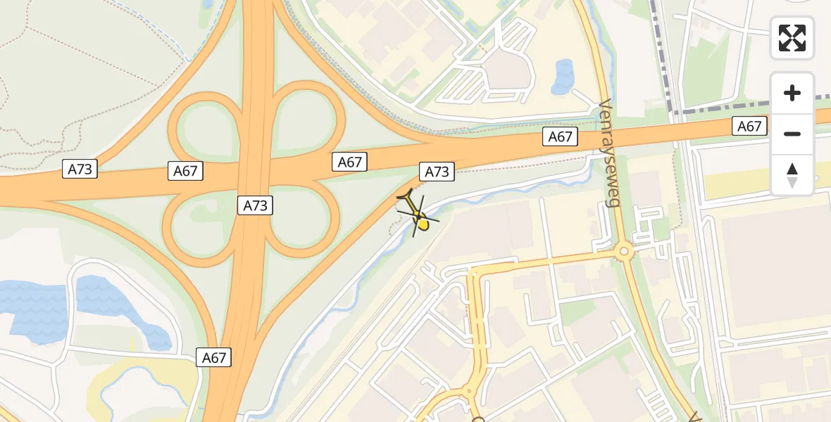 Routekaart van de vlucht: Traumaheli naar Venlo