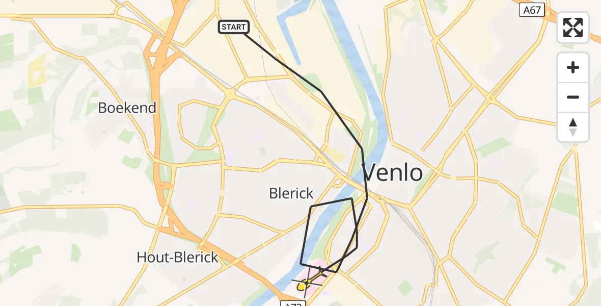 Routekaart van de vlucht: Lifeliner 3 naar Venlo