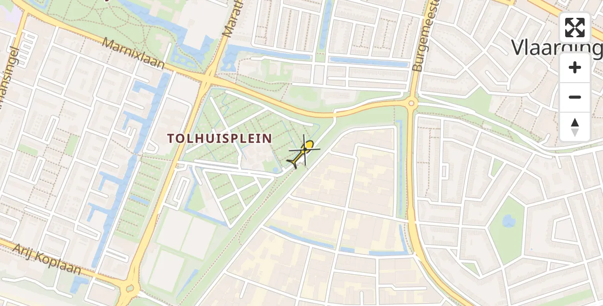 Routekaart van de vlucht: Lifeliner 2 onderweg vanuit Vlaardingen