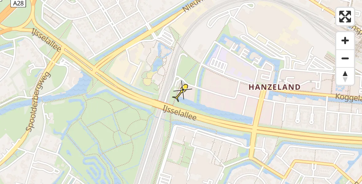 Vluchtroute Politiehelikopter van Zwolle naar Zwolle