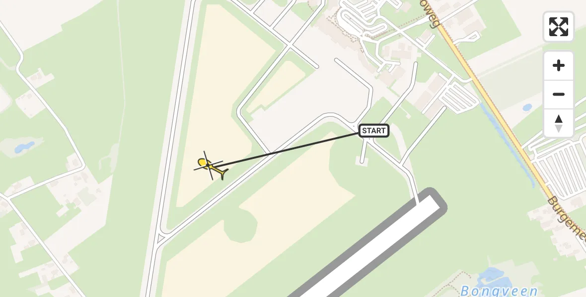 Routekaart van de vlucht: Traumahelikopter naar Groningen Airport Eelde