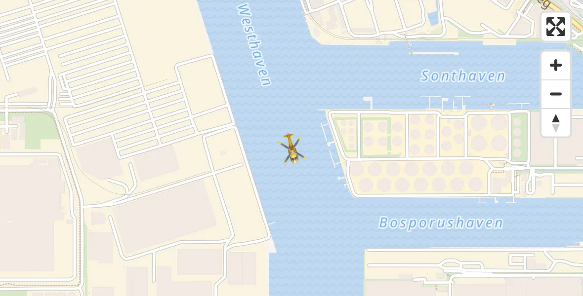 Vluchtroute Traumahelikopter vanuit Amsterdam Heliport