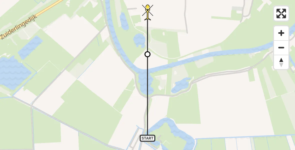 Routekaart van de vlucht: Politiehelikopter naar Acquoy