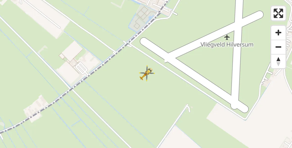 Vluchtroute Traumahelikopter vanuit Vliegveld Hilversum