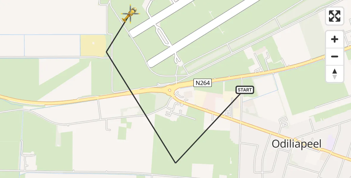 Vluchtroute Traumahelikopter Vliegbasis Volkel - Vliegbasis Volkel, 04 april 2023, 06:17