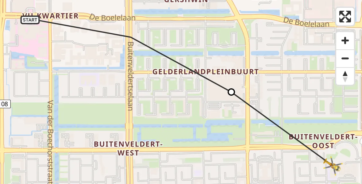 Vluchtroute Traumahelikopter VU Medisch Centrum Amsterdam - Amsterdam, 04 april 2023, 06:30