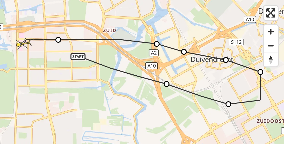 Routekaart van de vlucht: Lifeliner 1 naar VU Medisch Centrum Amsterdam
